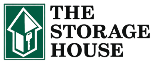 The Storage House of Gulfport logo depicting our storage house icon and name in black colored font.